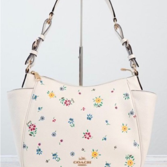 NWOT Coach Rori Cream Shoulder Bag Wild Meadow Print - Picture 3 of 8